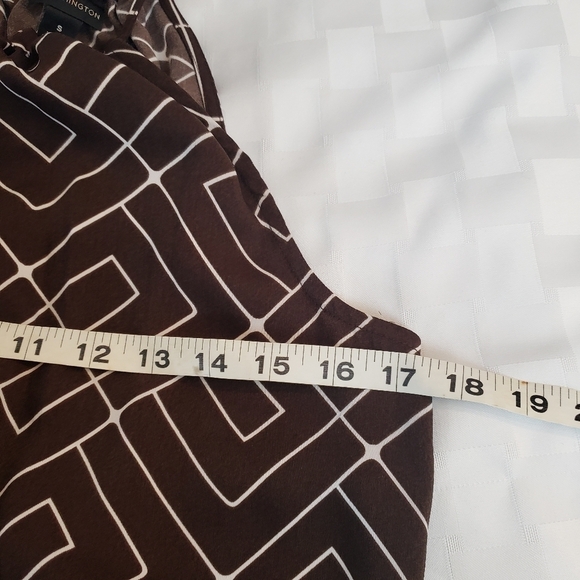 Worthington Geomatic Print  Dressy Palazzo LG Brown  Women's Jumpsuit Size S - Picture 4 of 6